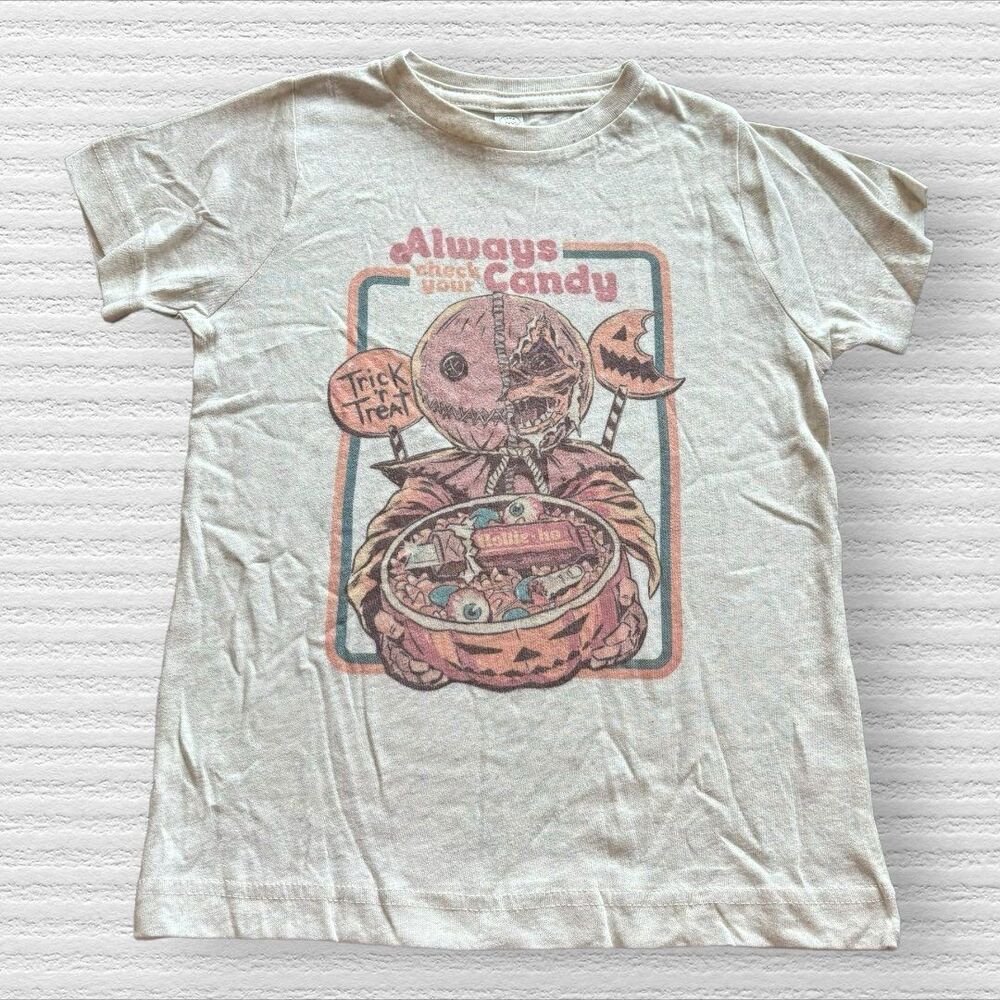 "Always Check Your Candy" Halloween Tee Shirt Youth XS Hollie-Ho